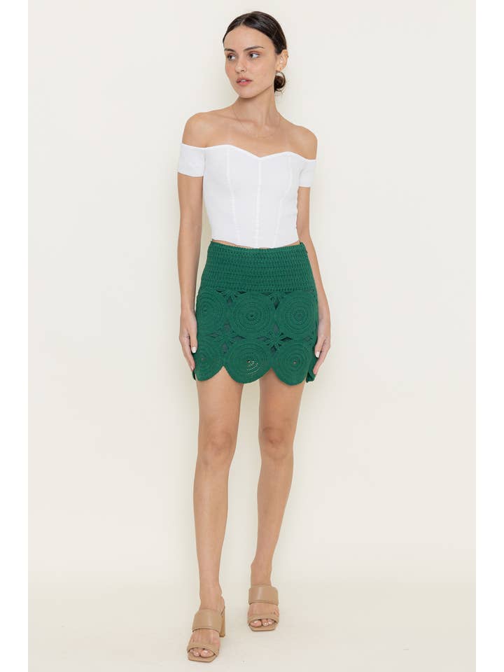 Fore Collection – Großhandel Rock – Damen – RESORT SOMMER CHIC CIRCLE HÄKEL-MINIROCK-SI4319FO1