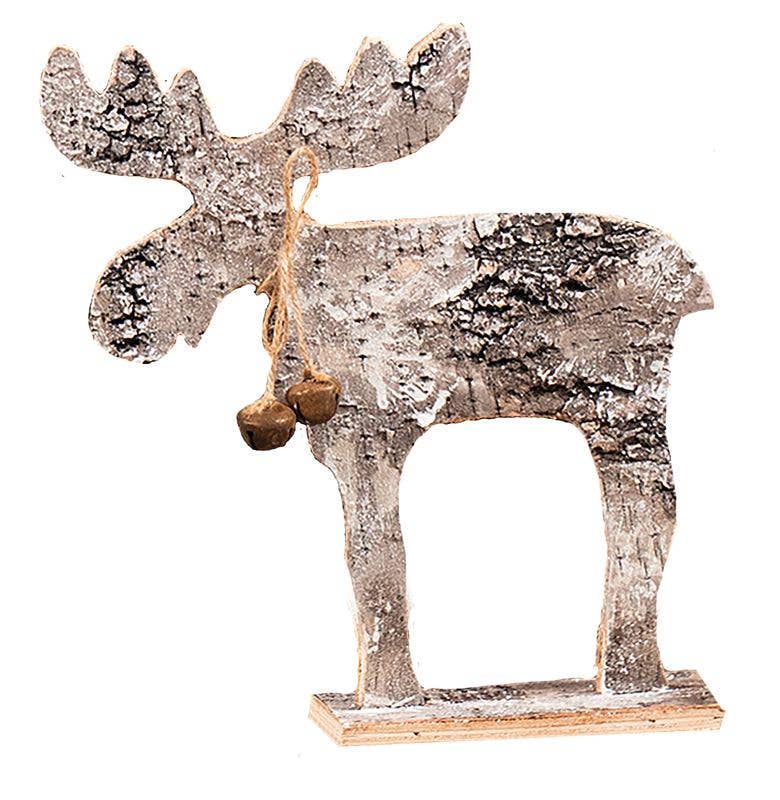 Bright Ideas - Wholesale Christmas Decoration - Lg Glitter Birch Bark Moose0