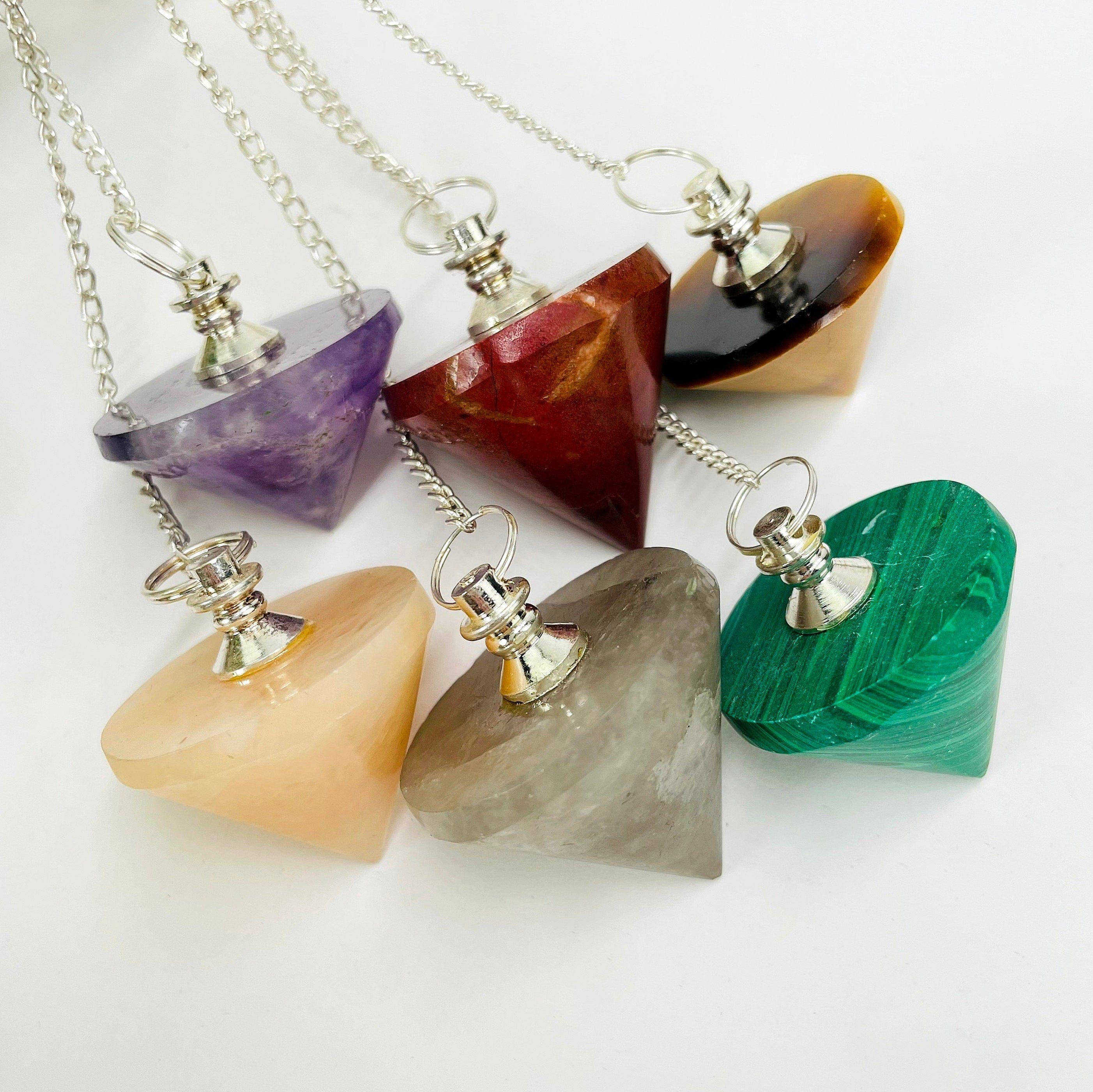 Rock Paradise - Wholesale Spiritual Stone/Crystal - Crystal Pendulum with Silver Plated Bail and Chain5