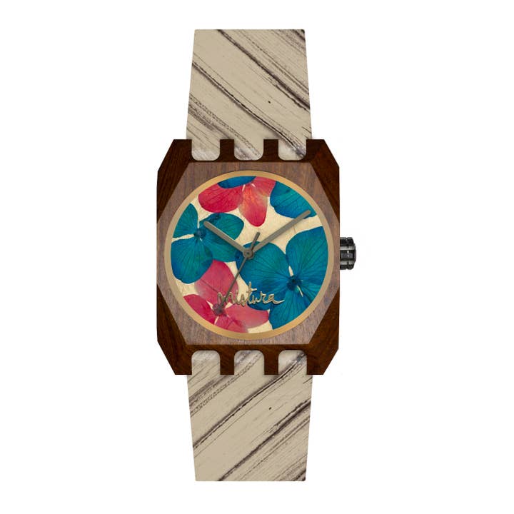 Volkano Pui Hawaii bloemen U-horloge voor wholesale door Mistura Timepieces