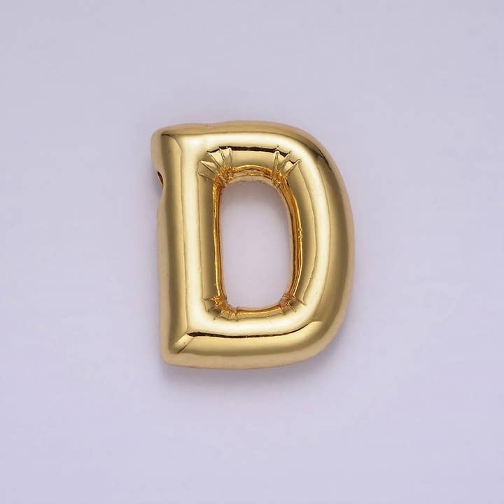 Aim Eternal - Wholesale Individual charm/pendant - 14K Gold Filled 20mm Chubby Balloon Initial Letter Pendant | A1067-A10793