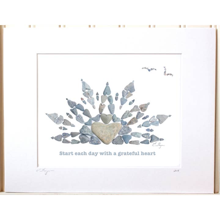 Art inspirant | Impression artistique en forme de cœur reconnaissant pour la vente par Love Rocks Me®