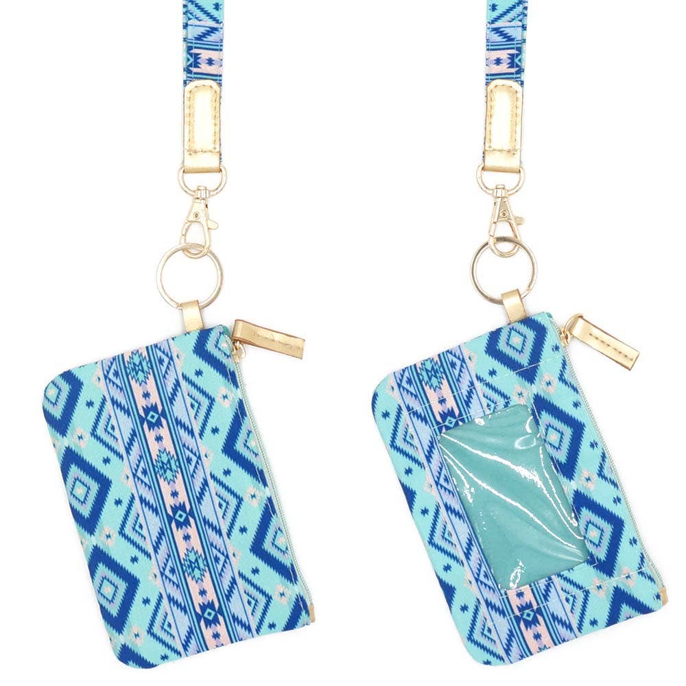 Sensibling Corp. - Wholesale Lanyard - Women's - Boho Aztec Patterned ID Wallet Detachable Lanyard
14