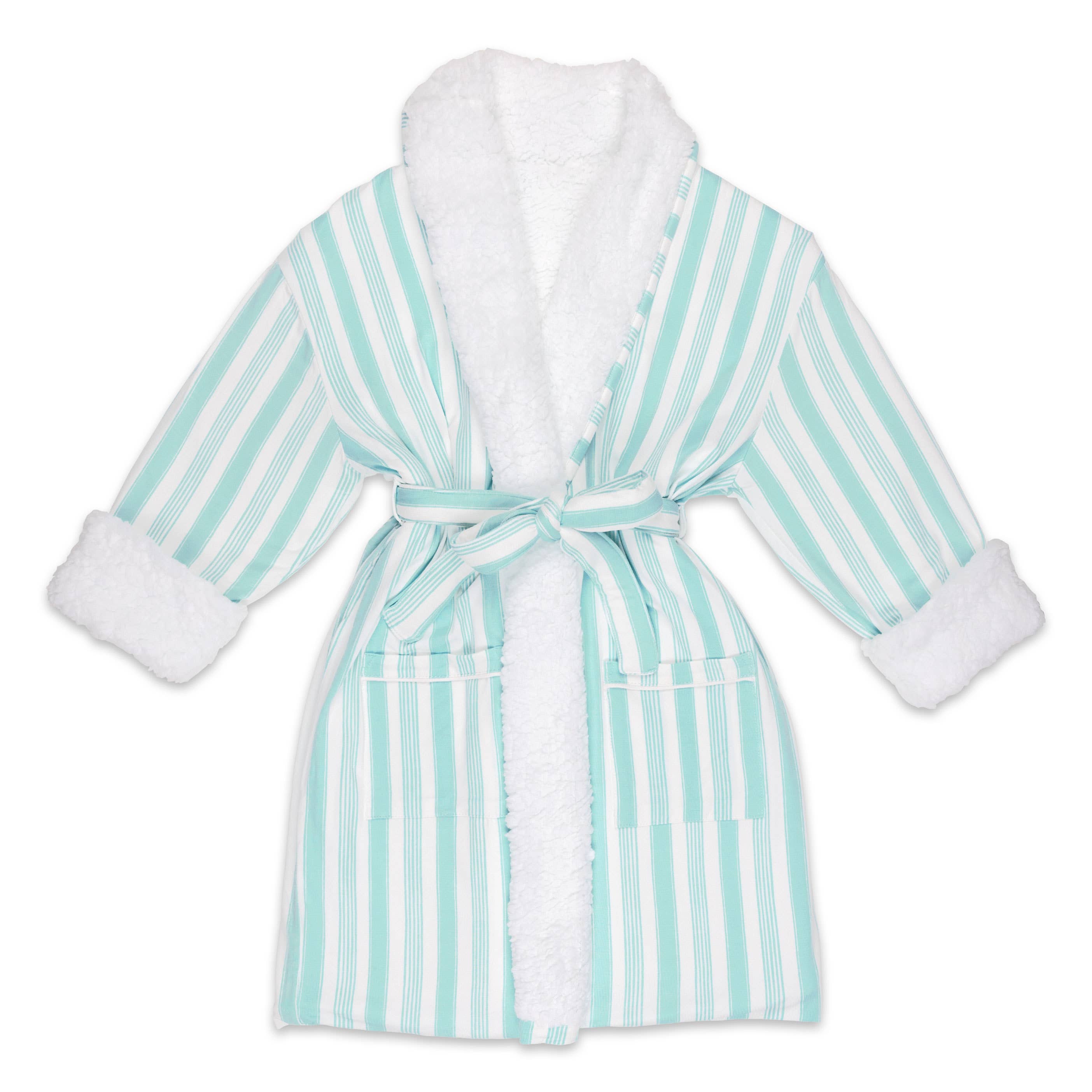 Bellabu Bear – Robe - Mulher por atacado – Roupão Sherpa Adulto em Bambu Slumber Stripes0