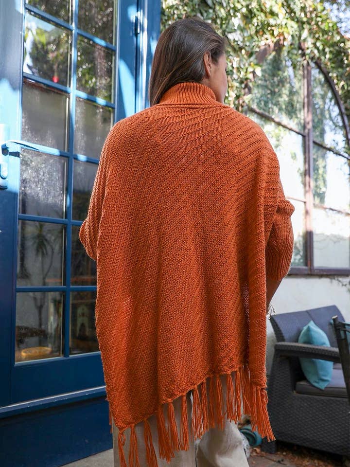 Leto Accessories - Wholesale Poncho - Women's - Cozy Roll Neck Poncho Sweater – Perfect for Fall & Winter 🍂