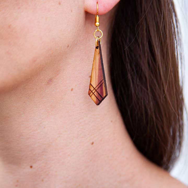 Wooden Earrings - A Symmetry for wholesale by Wood Leon