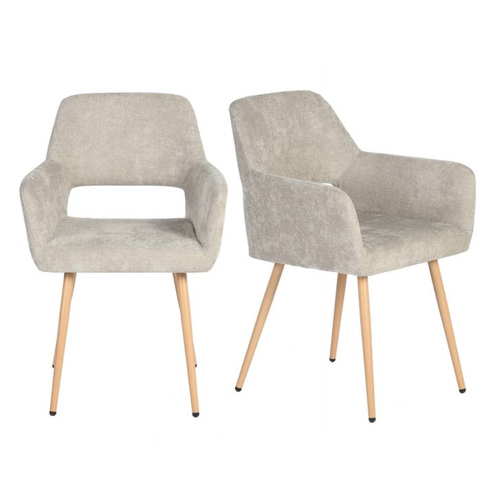 39F Inc. - Vente Chaises - Chaise de salle à manger en tissu scandinave CROMWELL-Beige/Bleu