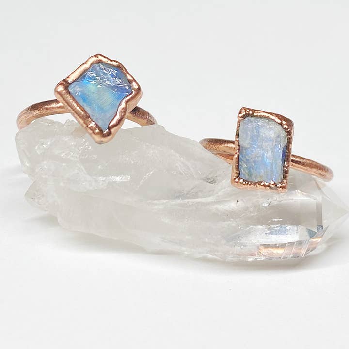 MergingMetals - Wholesale Cocktail/Statement Ring - Rainbow Moonstone Free-Form Ring1