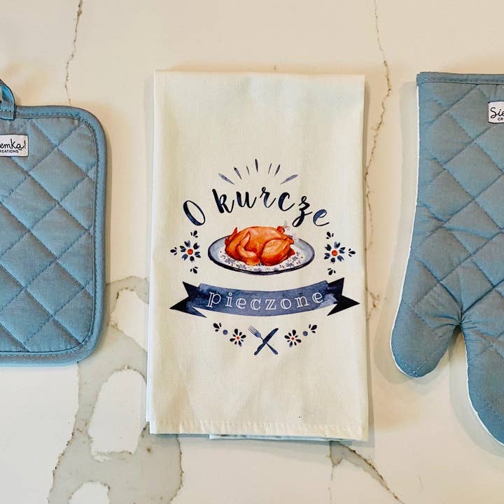 Siemka Creations - Wholesale Oven Mitt/Pot Holder - O Kurcze Pieczone! 3-Piece Kitchen Set (3 sets per order)2