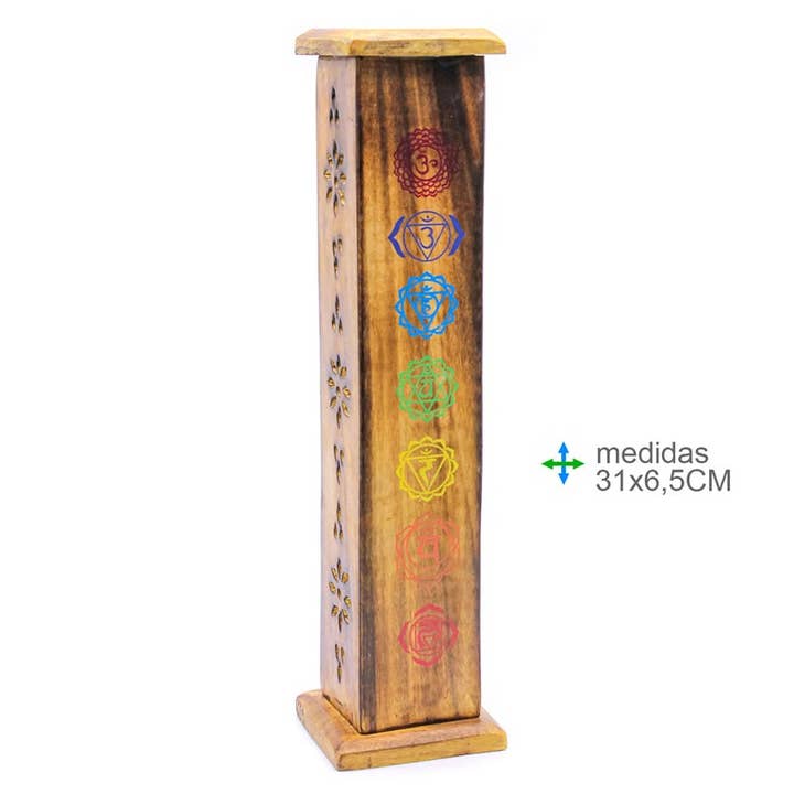 Natural Incense Holder 7 Chakras Tower 31x6, 6cm for wholesale by Esoterica Arte