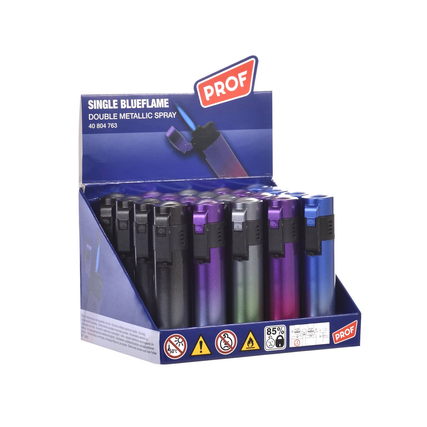 PROF - Wholesale Lighter - PROF briquet DUAL COLOR METAL SPRAY GRENADE4