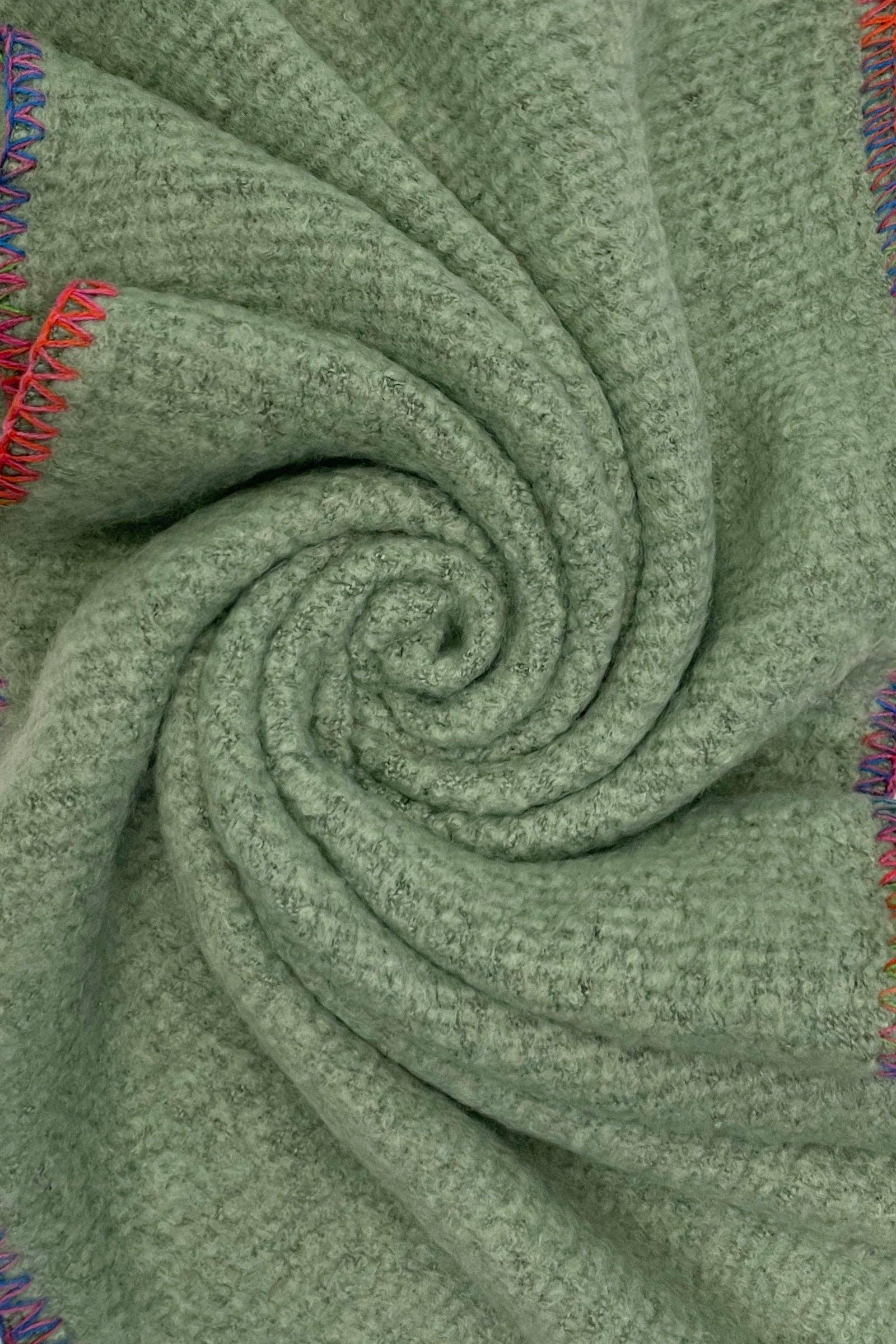 Fashion Scarf World - Wholesale Scarf - Women's - Plain Contrast Stitch Wool Diagonal Edge Scarf9