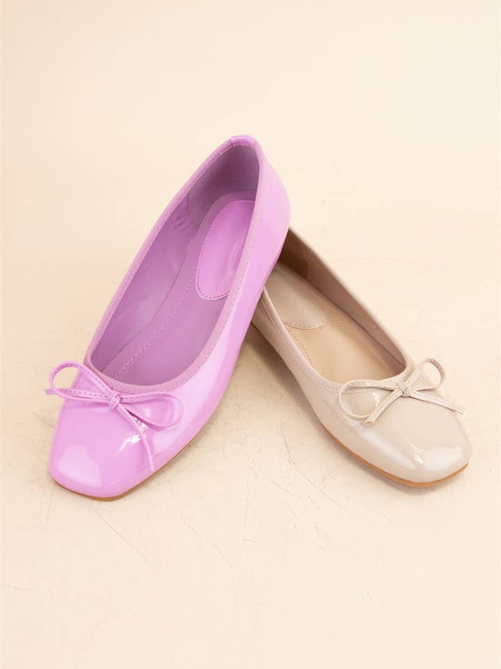Oliccui - Wholesale Flats - Women's - BOW EMBELLISHED SEMI-SQUARE TOE BALLET FLAT16