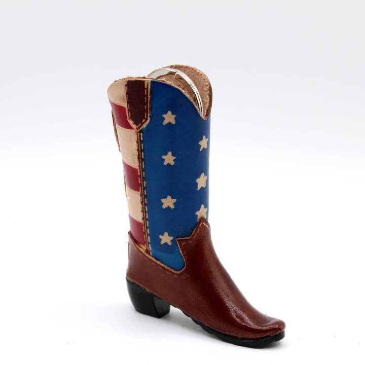 Sunflower Handmade leather inc - Wholesale Keychain - Unisex - Handmade leather American Flag cowboy boots keychain