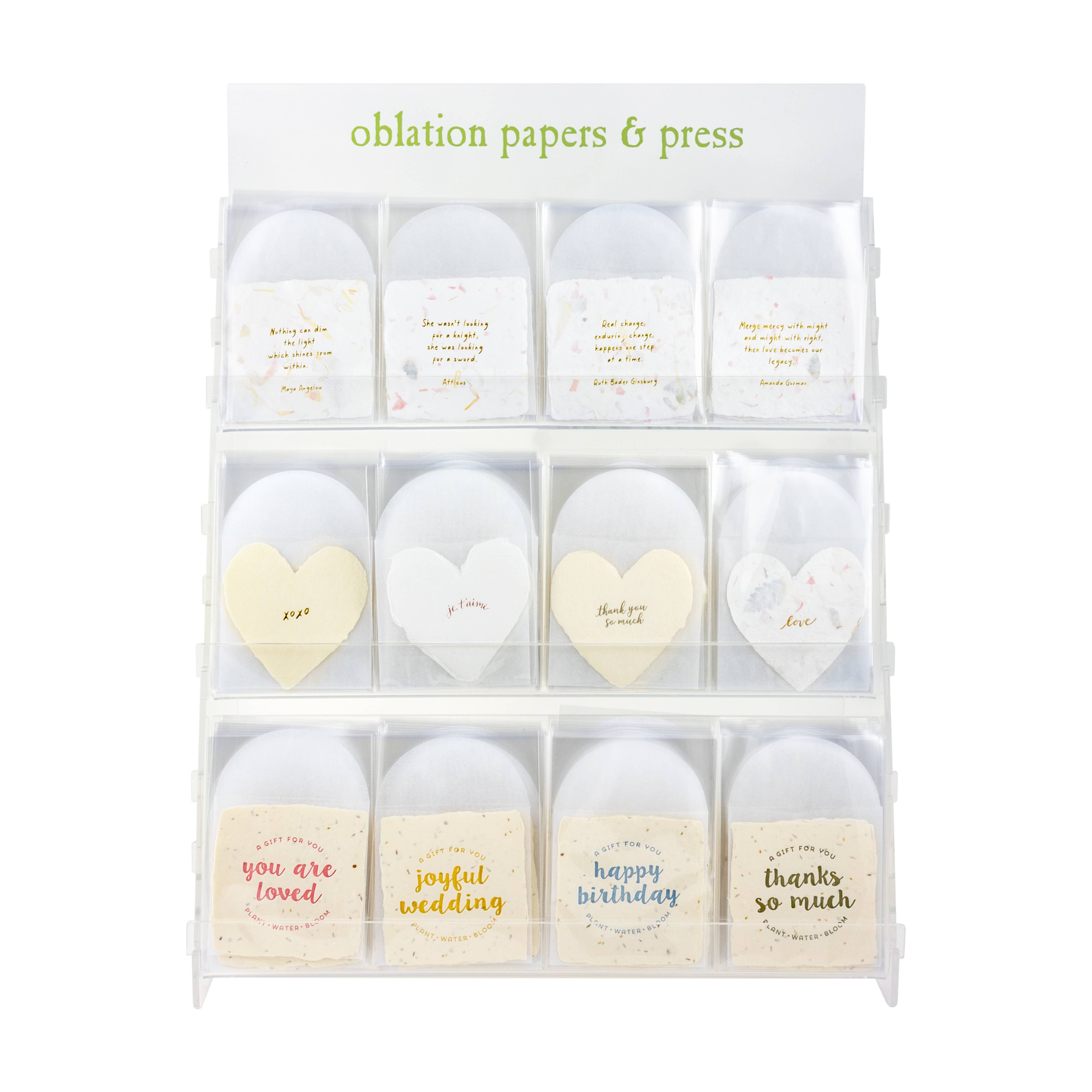 Oblation Papers & Press - Venta al por mayor Expositor - Papelería y detalles - Paquete de exhibición pequeña de papel hecho a mano - Más vendidos1