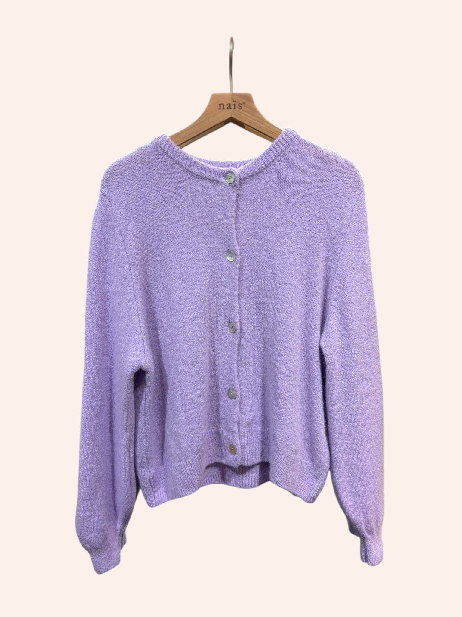 NAÏS PARIS - Wholesale Cardigan - Women's - SUPER FINE ALPACA SHORT BUTTON CREW NECK CARDIGAN45