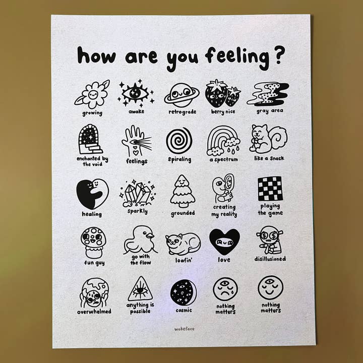 Print - Feelings Chart for wholesale by Wokeface