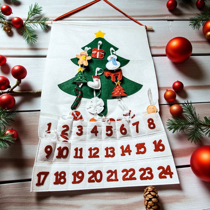 Gia Roma - Wholesale Advent calendar - Felt Advent Calendar with Handmade Plush Ornaments Reusable12