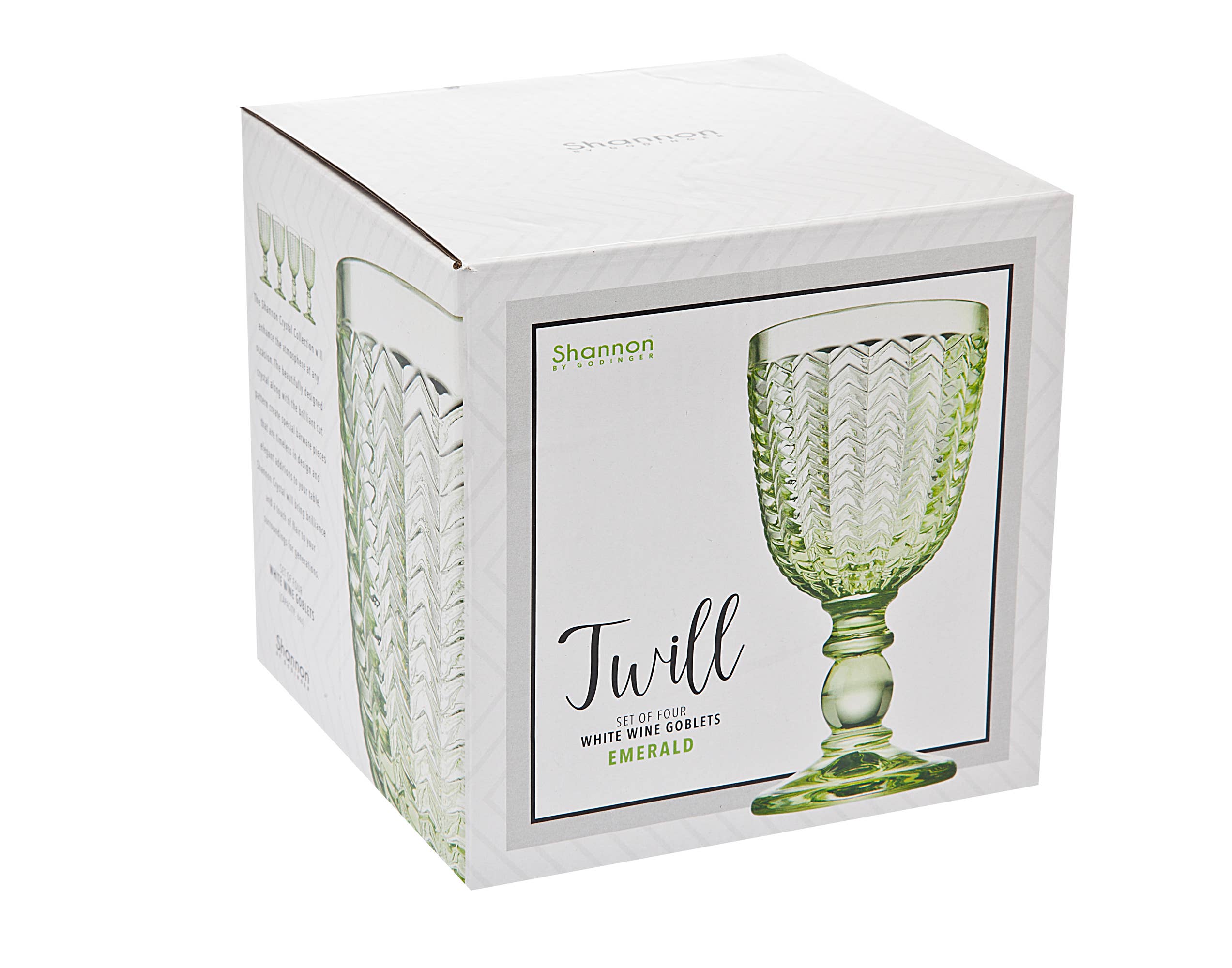 Godinger – Großhandel Weingläser – Godinger Set aus vier grünen Twill-Weingläsern1