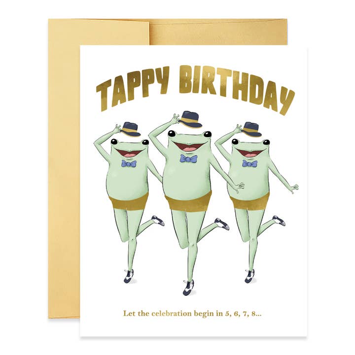 Tappy Birthday Froggies for wholesale by Good Juju Ink