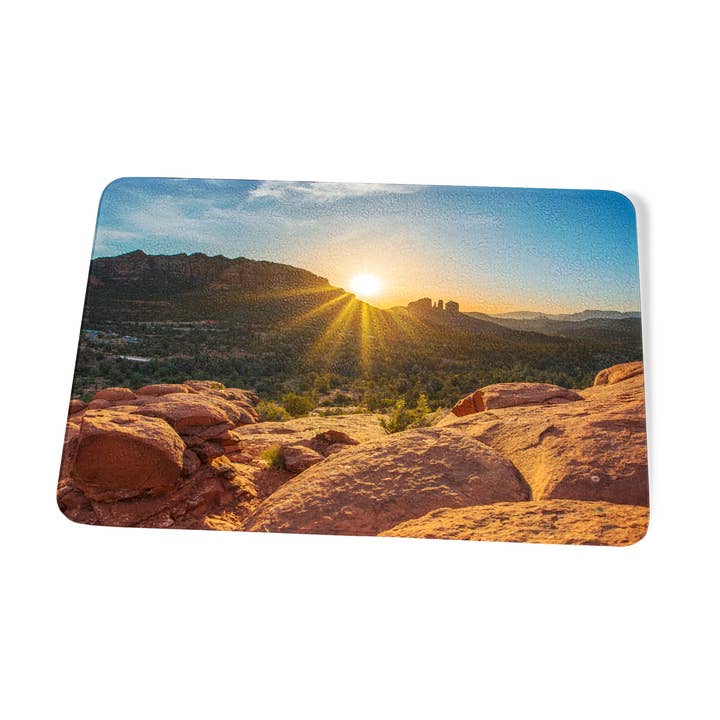Cathedral Rock Sedona Sunset Cutting Board by Chris Whiton for wholesale by American Brand Studio