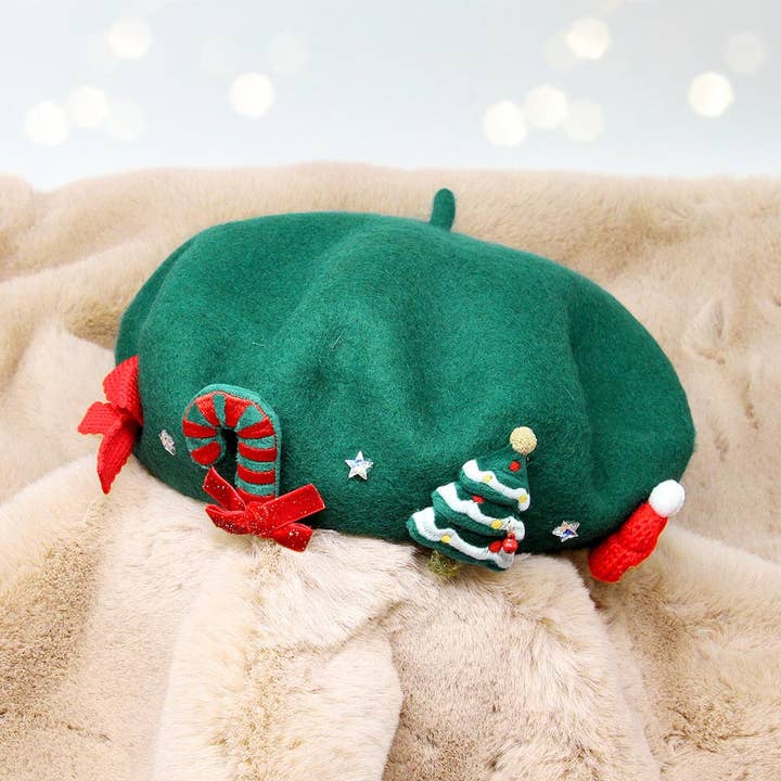 Madeline Love - Wholesale Beret - Women's - Wool Blended Christmas Charm Pointed Beret Hat1