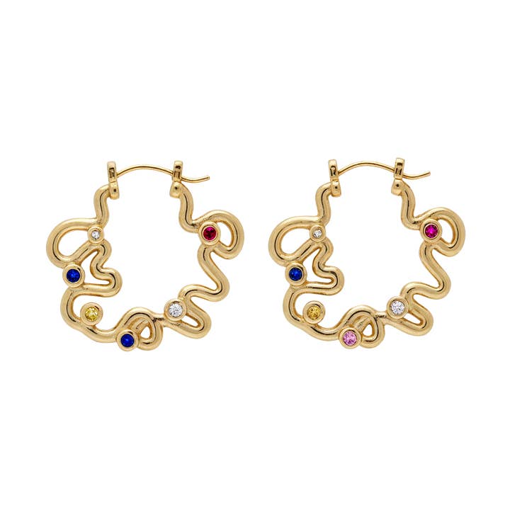 Edelstein-Wellen-Creolen für den Großhandel von Anneday