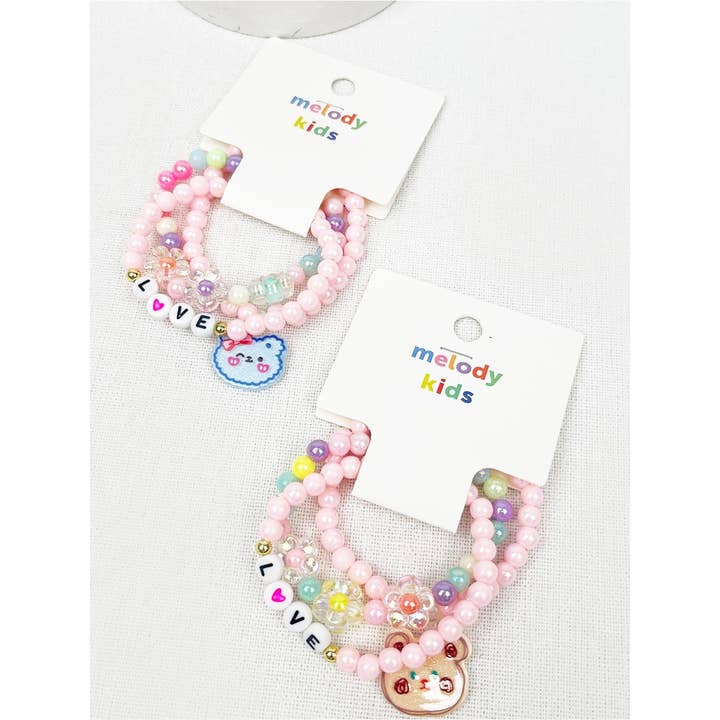 Love and Bear Theme Kids Layering Bracelet Set for wholesale by Love and Repeat