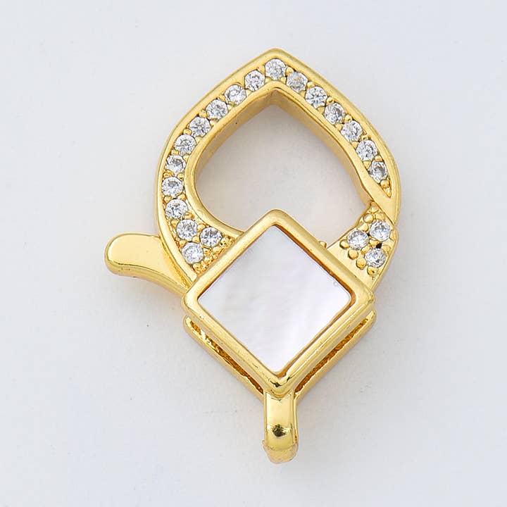 Diamond Shaped Pearl Lobster Clasp in Gold Filled, CL579 for wholesale by Beads Creation