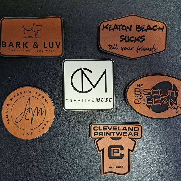 3C Etching - Vente Écusson - Patch en similicuir avec logo d'entreprise personnalisé - Adhésif5