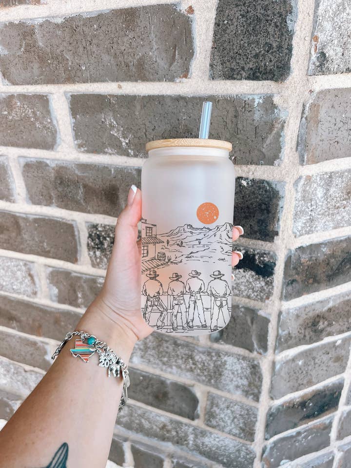 Cowboy-Hintern Milchglas-Bierdose für den Großhandel von The Desert Lobo