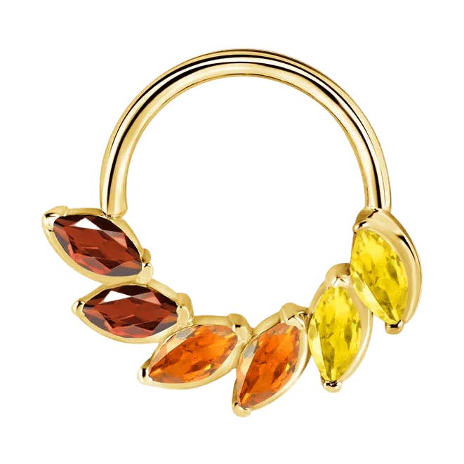 Anel Sem Fim Daphne Gradient – Arco Tricolor em Ouro 14K por atacado de Piercing-zone