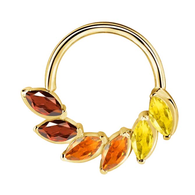 Daphne Gradient Seamless Ring – 14K Gold Triple Color Arc for wholesale by Piercing-zone