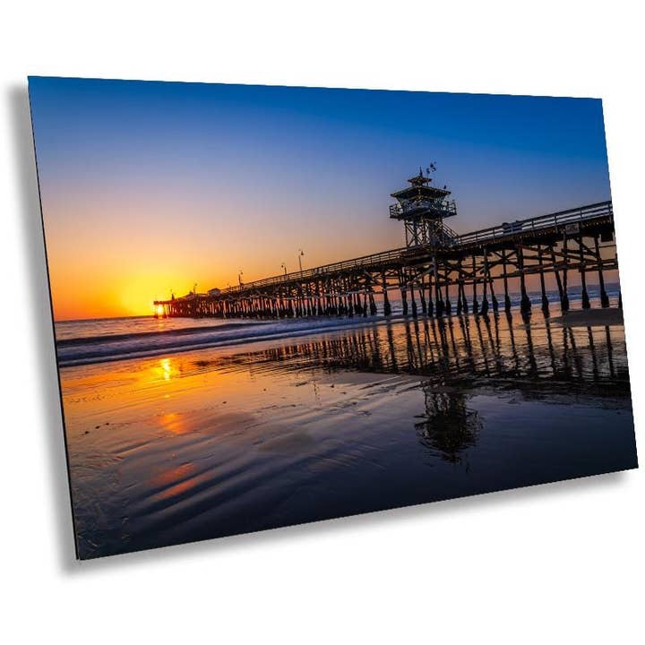 San Clemente Sunset: Pier Golden Hour Print Wall Art California Beach Seascape Photography Aluminum/Acrylic/Metal/Canvas for wholesale by Images By Cheri