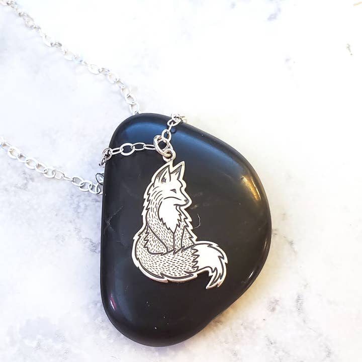 Realistic Fox Sterling Silver Charm Necklace - Gift for Her for wholesale by CY Design Studio