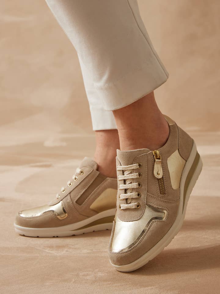 Leren sneakers met Aerosemelle® voor dames voor wholesale door PEDICONFORT