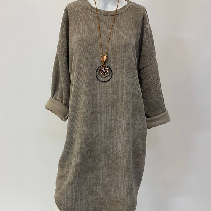 ORNELLA PARIS - Vente Robe – femme - Robe en velours avec collier SLV-R6363
14