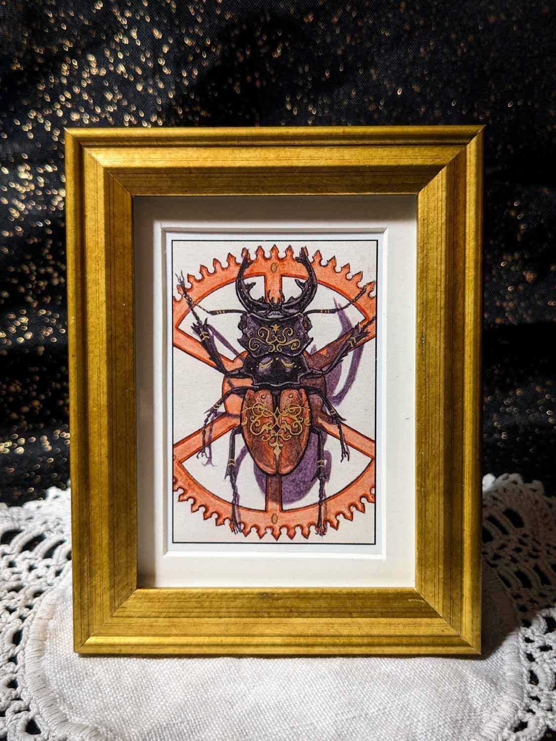 Studio Umbralux - Wholesale Kunstprint - Mini-afdruk van een hertkever met gouden lijst8