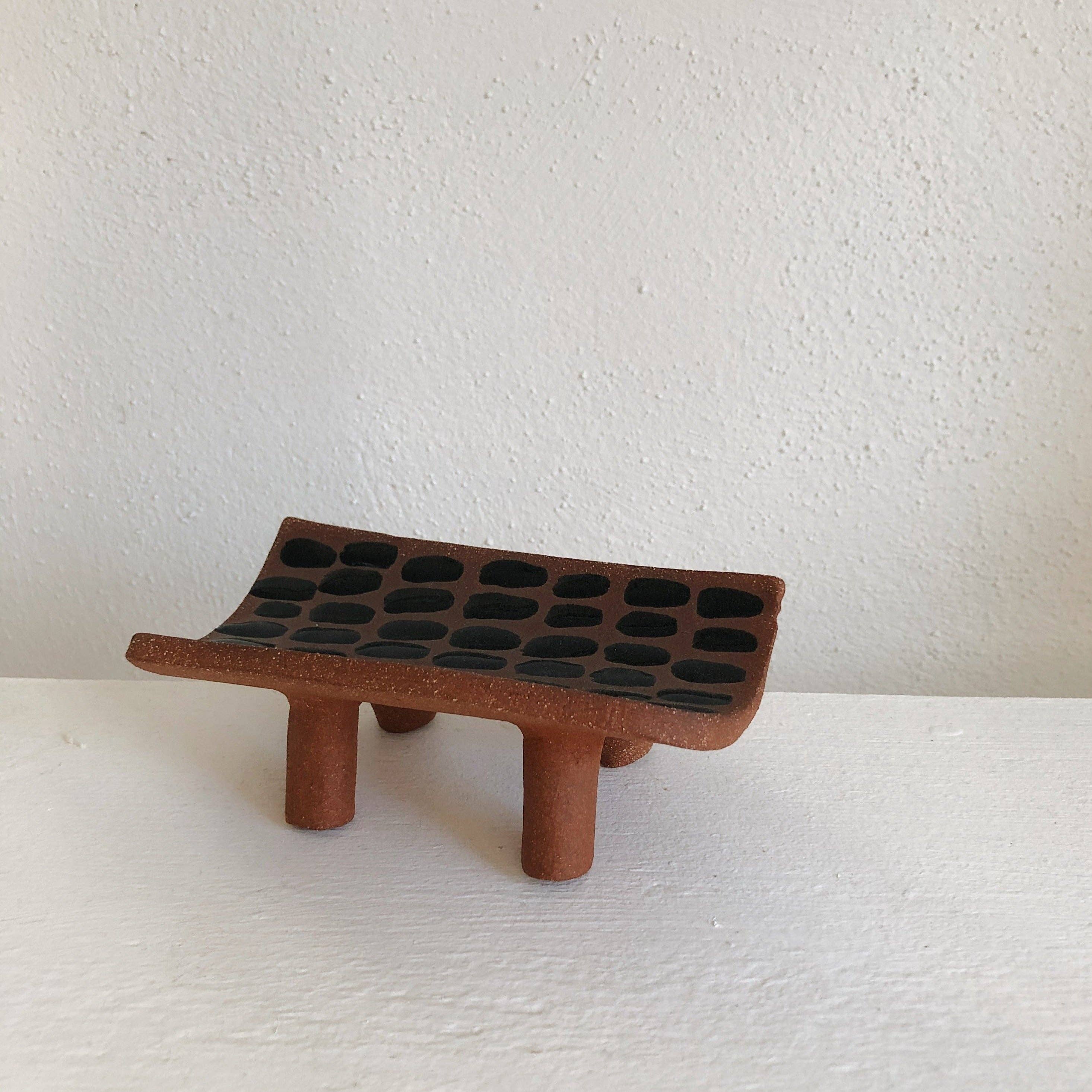 The Object Enthusiast - Wholesale Incense Holder - Black Dash Incense Tray1