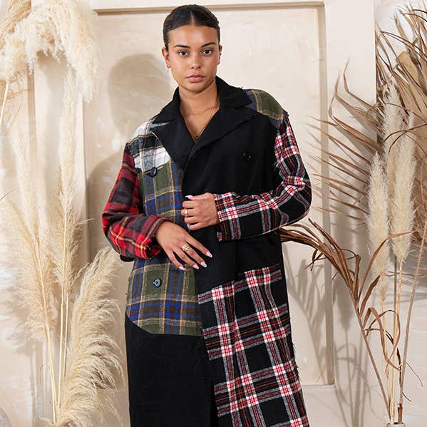 OVERSIZED PLAID COLOR BLOCK WOOL LIKE COAT and other Purchase Wholesale lab coat. Free Returns & Net 60 Terms on Faire trending on Faire.