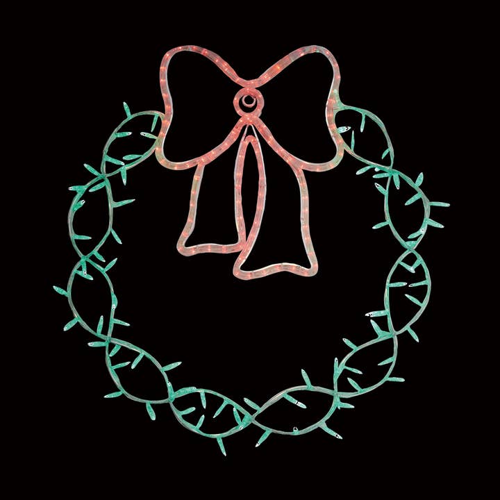 Dunn Deals - Wholesale Wreath - Christmas Carousel Collection - 29" 120V Rope Light/String Light Wreath0