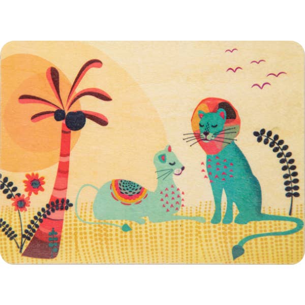 Kleine Holzpostkarte Abc Savane für den Großhandel von Woodhi