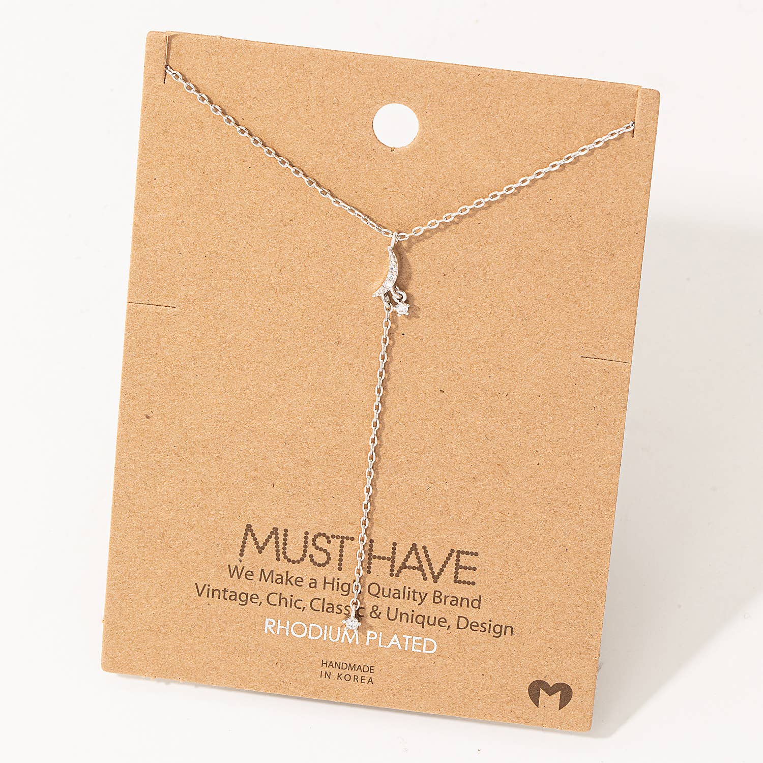 Fame Accessories – wholesale Y-ringat halsband – Läckra kedja Crescent Moon Y halsband3