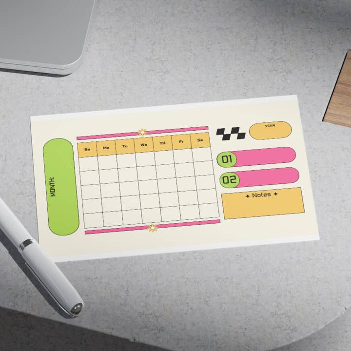 8x5 Perpetual Calendar for work, home office, school, colorf for wholesale by Missh Shop