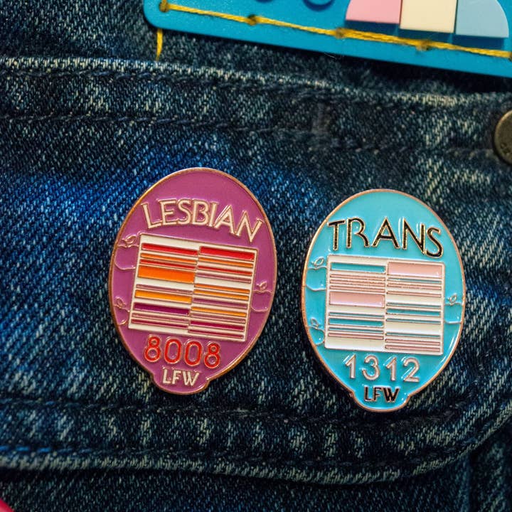 Salted Fruit Shop - Wholesale Lapel Pin/Button - Trans Produce Pride Enamel Pin5