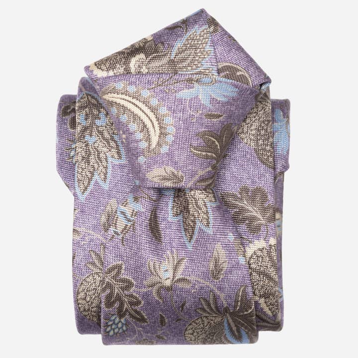 Medici - Printed Silk Tie - Lavender for wholesale by Elizabetta Made in Italy USA