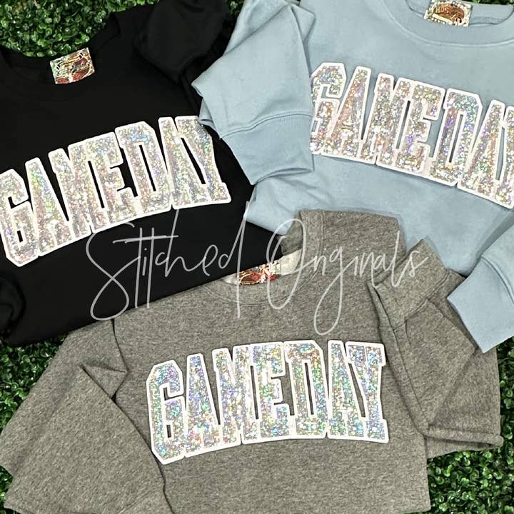 Stitched Originals - Wholesale Patch - Gameday Silver Sequin Patch, White Backing, DIY Patch, Iron 1