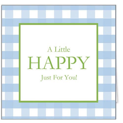 Carte de message cadeau en stock + enveloppe | Vichy bleu pour la vente par WH Hostess Social Stationery