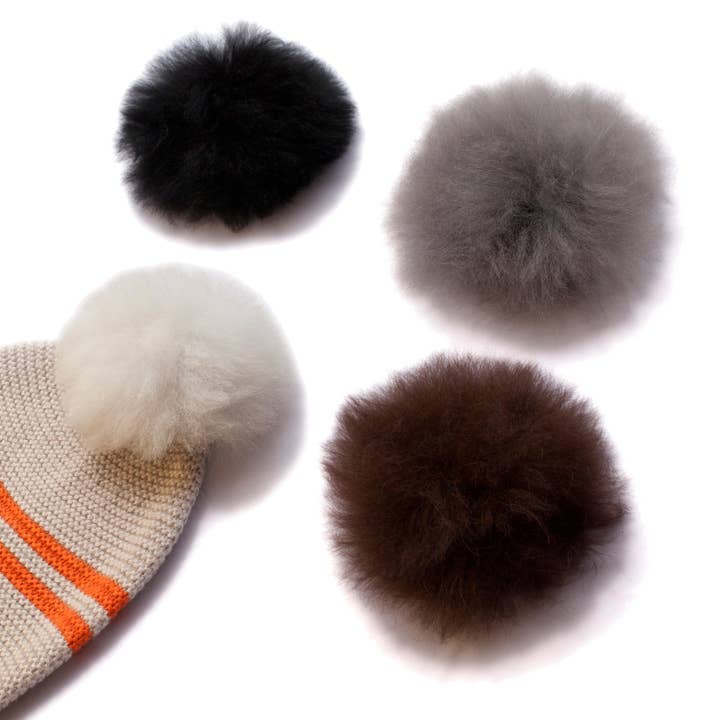 Alpaca Fur PomPom for wholesale by Samantha Holmes Alpaca Clothing and Gifts