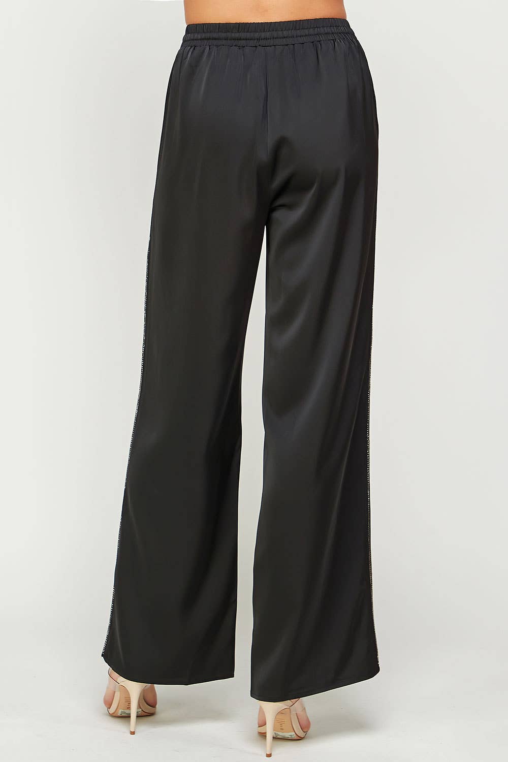 Strut & Bolt - Wholesale Pants - Women's - Rhinestone Trim Satin Track Pants8